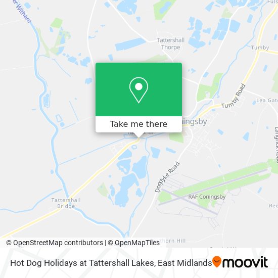Hot Dog Holidays at Tattershall Lakes map