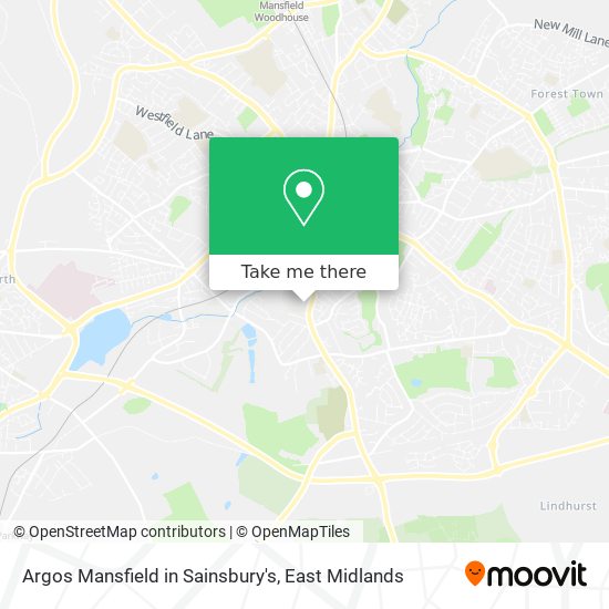 Argos Mansfield in Sainsbury's map