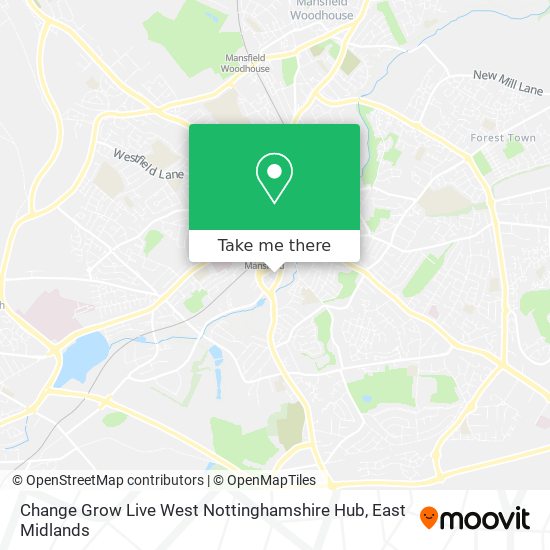 Change Grow Live West Nottinghamshire Hub map