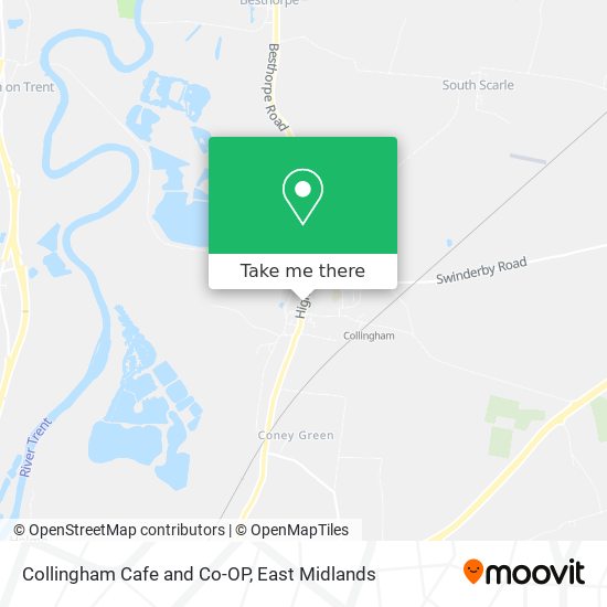 Collingham Cafe and Co-OP map