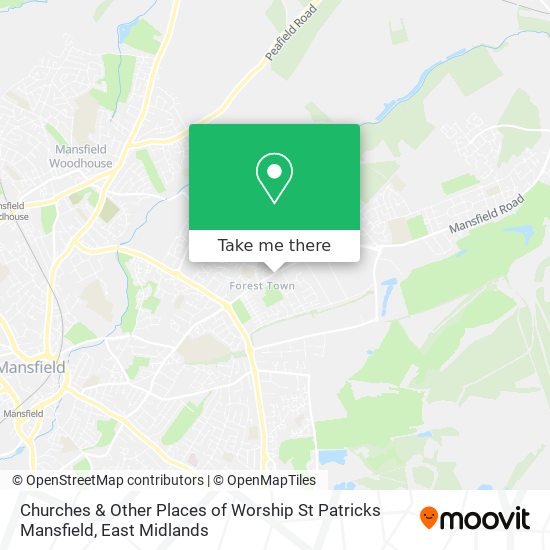 Churches & Other Places of Worship St Patricks Mansfield map