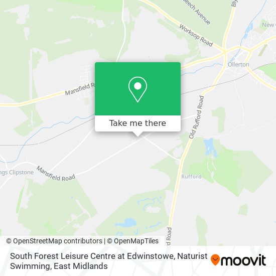 South Forest Leisure Centre at Edwinstowe, Naturist Swimming map