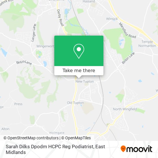 Sarah Dilks Dpodm HCPC Reg Podiatrist map