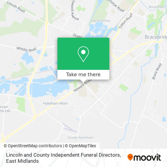 Lincoln and County Independent Funeral Directors map