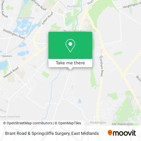 Brant Road & Springcliffe Surgery map