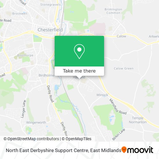 North East Derbyshire Support Centre map