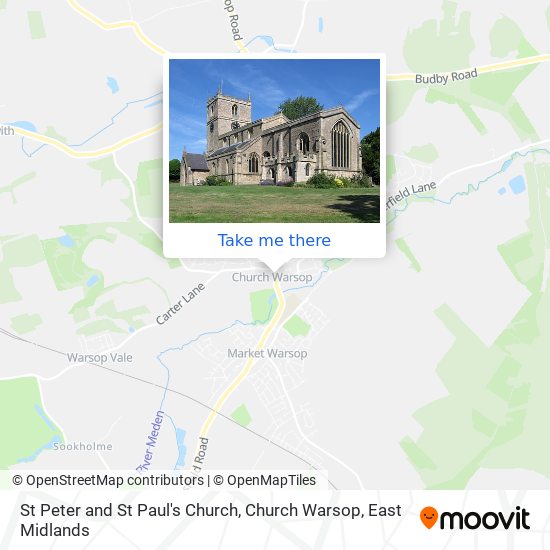St Peter and St Paul's Church, Church Warsop map