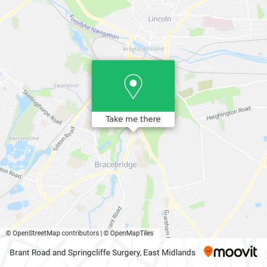 Brant Road and Springcliffe Surgery map