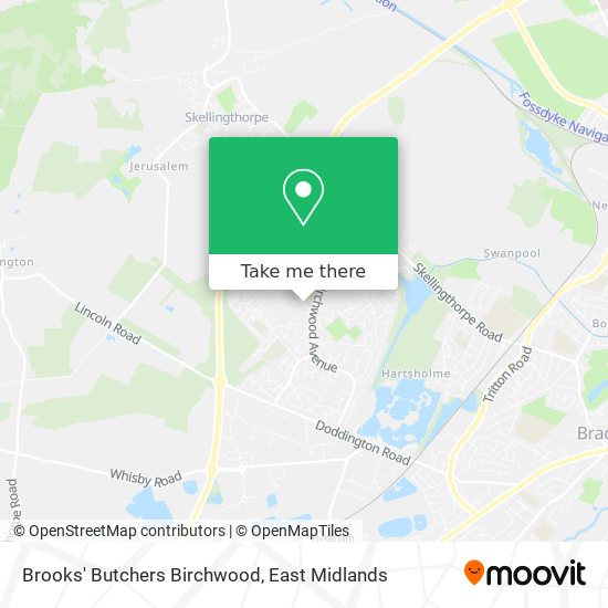 Brooks' Butchers Birchwood map