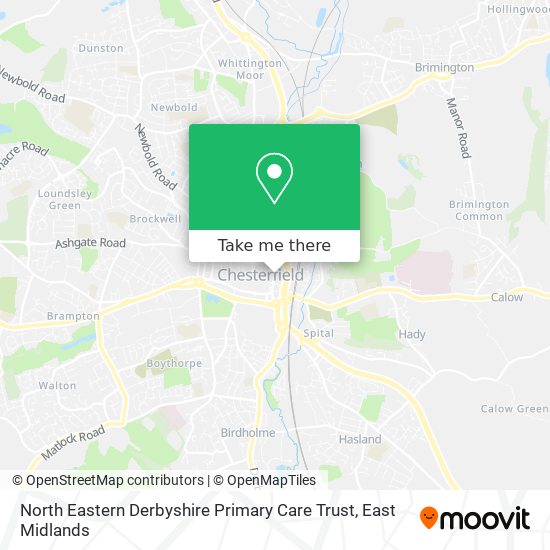 North Eastern Derbyshire Primary Care Trust map