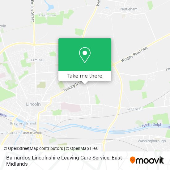Barnardos Lincolnshire Leaving Care Service map