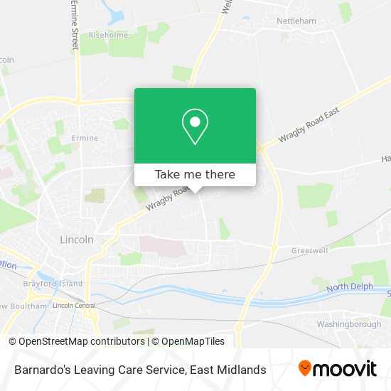 Barnardo's Leaving Care Service map