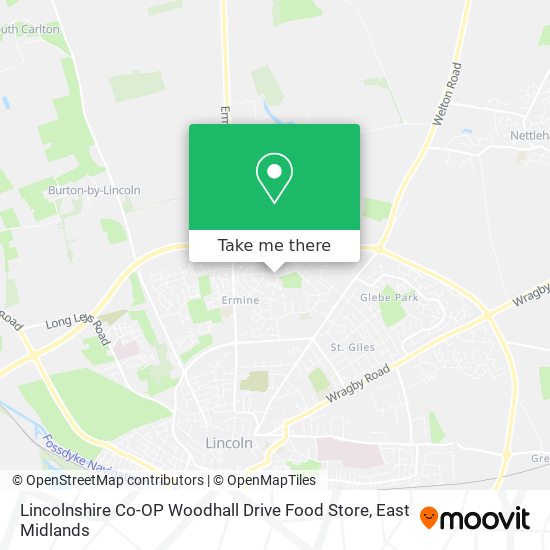 Lincolnshire Co-OP Woodhall Drive Food Store map