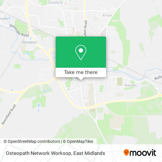 Osteopath Network Worksop map