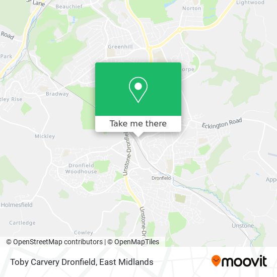 Toby Carvery Dronfield map