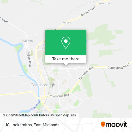 JC Locksmiths map