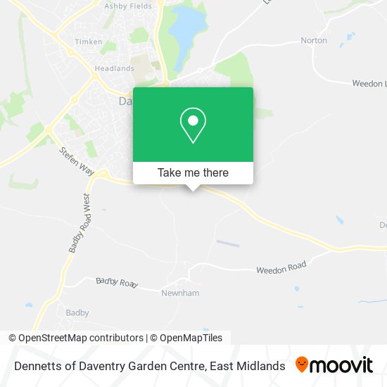 Dennetts of Daventry Garden Centre map