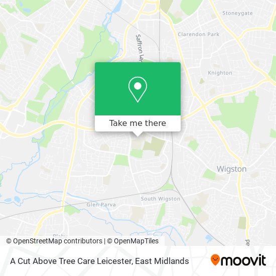 A Cut Above Tree Care Leicester map