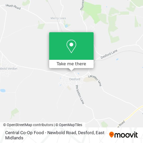 Central Co-Op Food - Newbold Road, Desford map