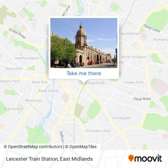 Leicester Train Station map