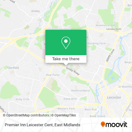 Premier Inn Leicester Cent map