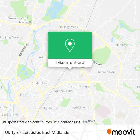Uk Tyres Leicester map
