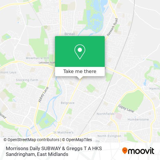 Morrisons Daily SUBWAY & Greggs T A HKS Sandringham map