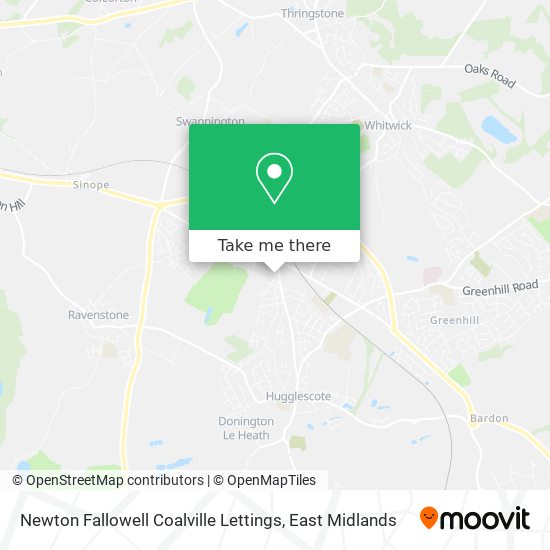 Newton Fallowell Coalville Lettings map