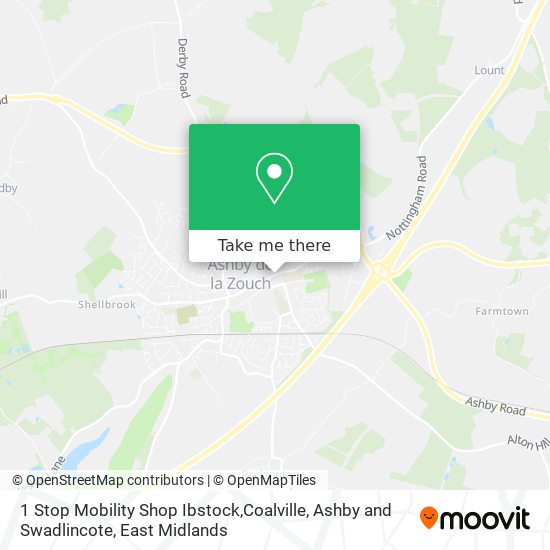 1 Stop Mobility Shop Ibstock,Coalville, Ashby and Swadlincote map