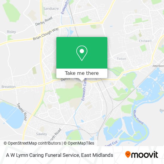 A W Lymn Caring Funeral Service map
