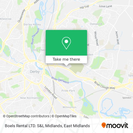Boels Rental LTD. S&L Midlands map