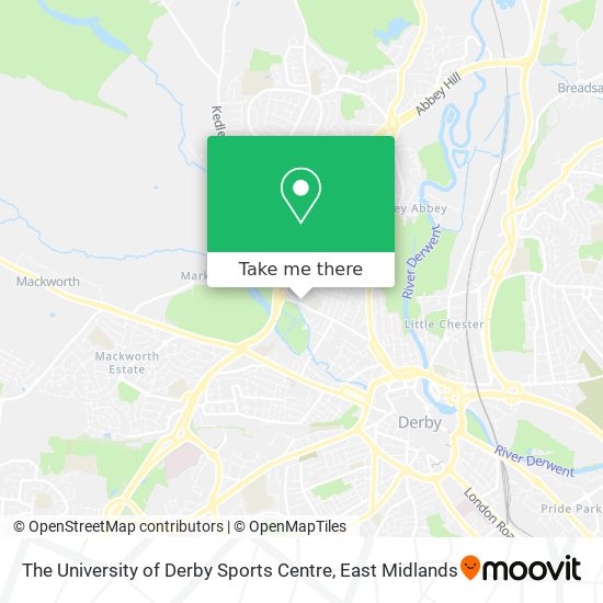 The University of Derby Sports Centre map