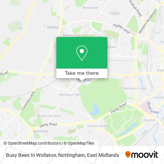 Busy Bees In Wollaton, Nottingham map