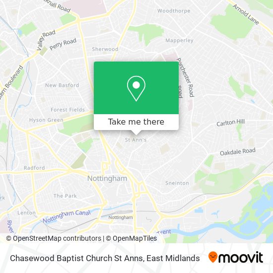 Chasewood Baptist Church St Anns map