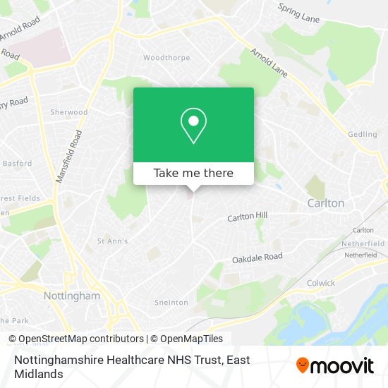 Nottinghamshire Healthcare NHS Trust map