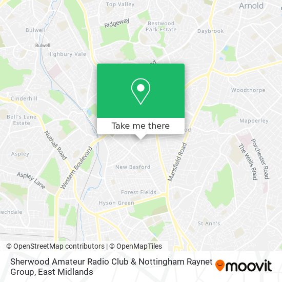 Sherwood Amateur Radio Club & Nottingham Raynet Group map