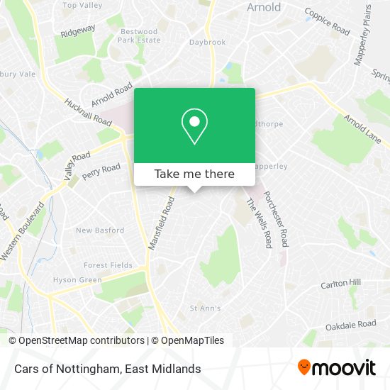 Cars of Nottingham map