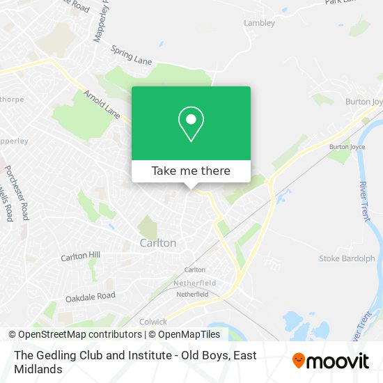 The Gedling Club and Institute - Old Boys map