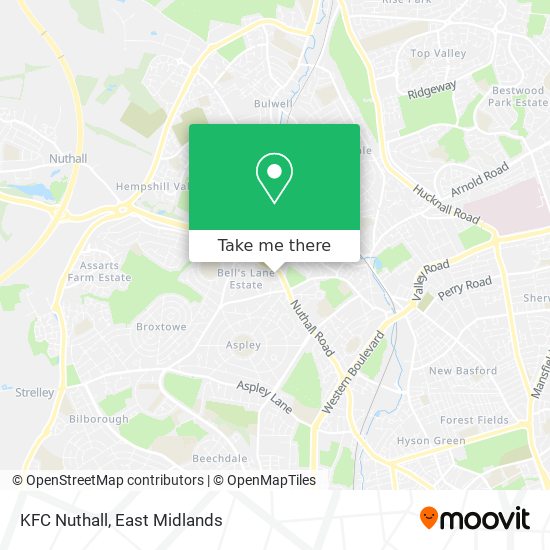 KFC Nuthall map