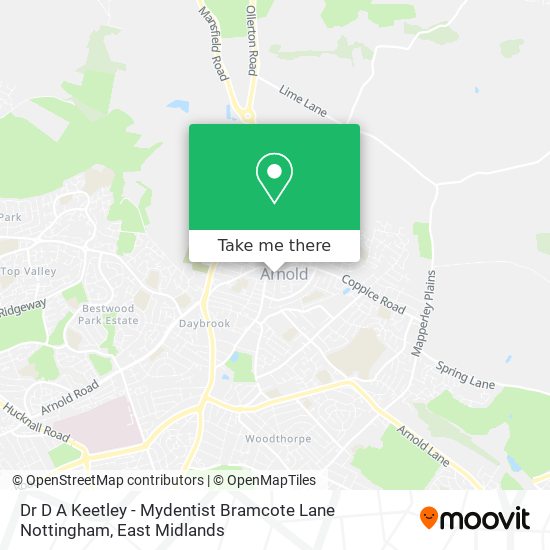 Dr D A Keetley - Mydentist Bramcote Lane Nottingham map