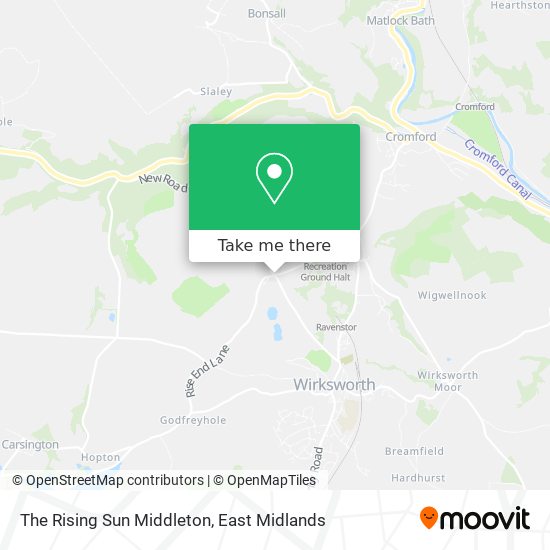 The Rising Sun Middleton map