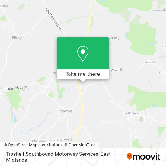 Tibshelf Southbound Motorway Services map