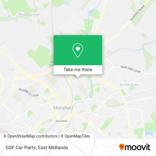 How to get to GSF Car Parts in Mansfield by bus or train?