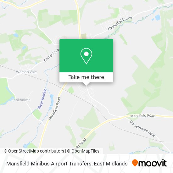 Mansfield Minibus Airport Transfers map