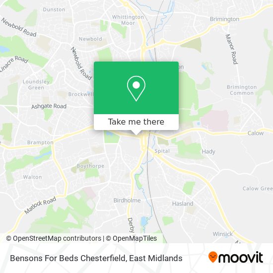 Bensons For Beds Chesterfield map
