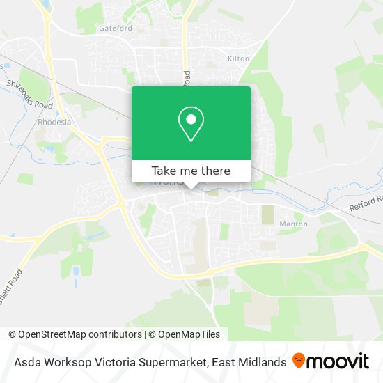 Asda Worksop Victoria Supermarket map