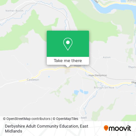 Derbyshire Adult Community Education map
