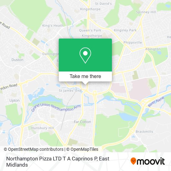 Northampton Pizza LTD T A Caprinos P map