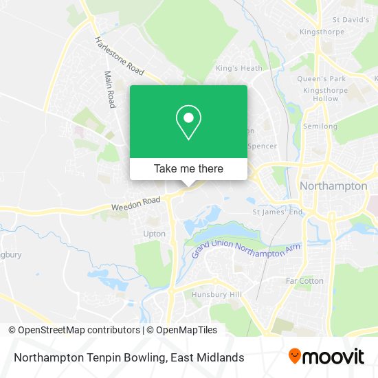 Northampton Tenpin Bowling map