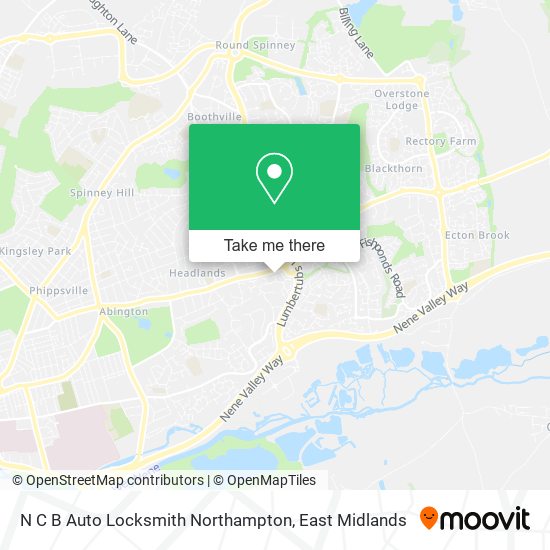 N C B Auto Locksmith Northampton map